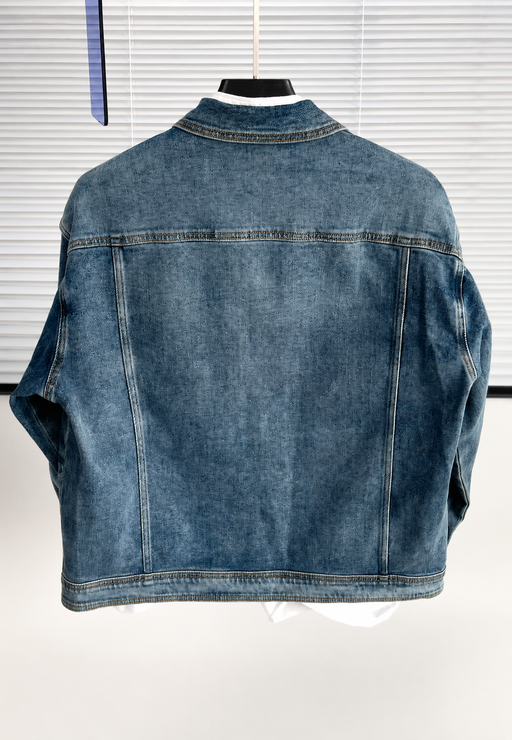 Washed Effect Denim Jacket with Large Pockets - Kaspar