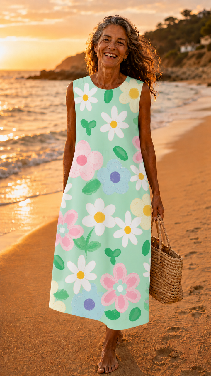 Astrid Summer Casual Dress, view 2 - Elena Harper