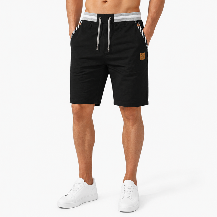 Montarello Men's Beach Shorts with Linen Look, Drawstring, and Pockets