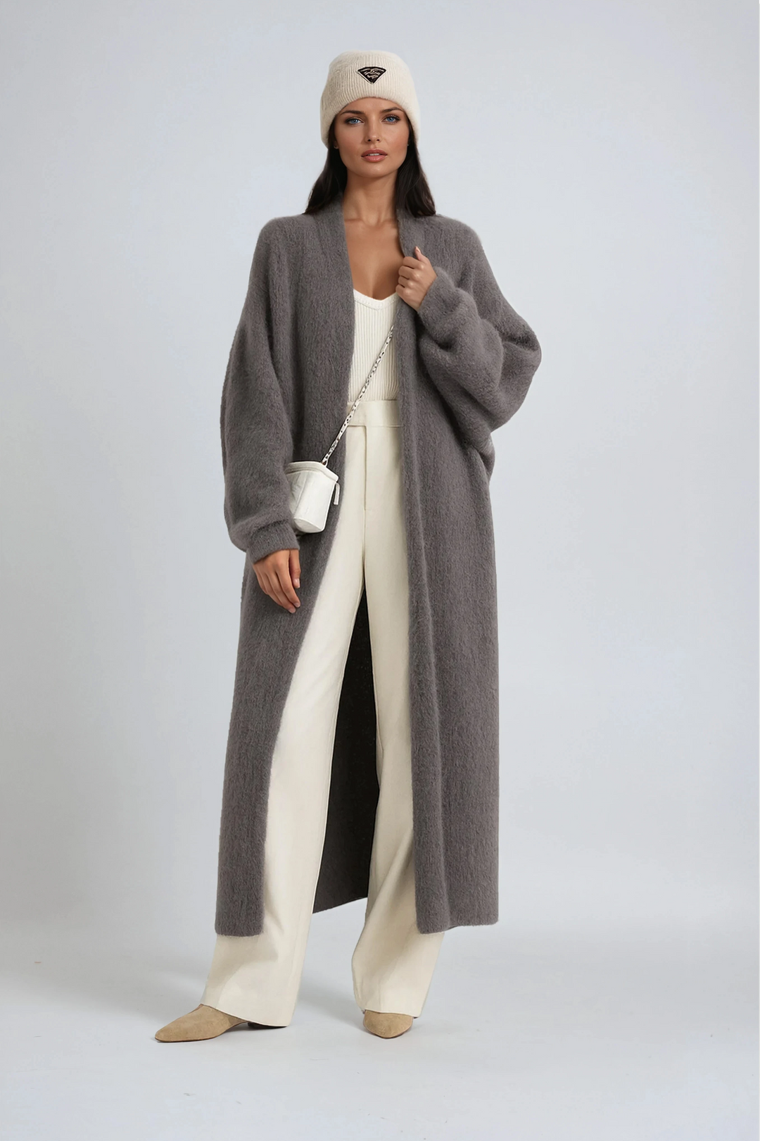 Long Open Knit Cardigan Longline