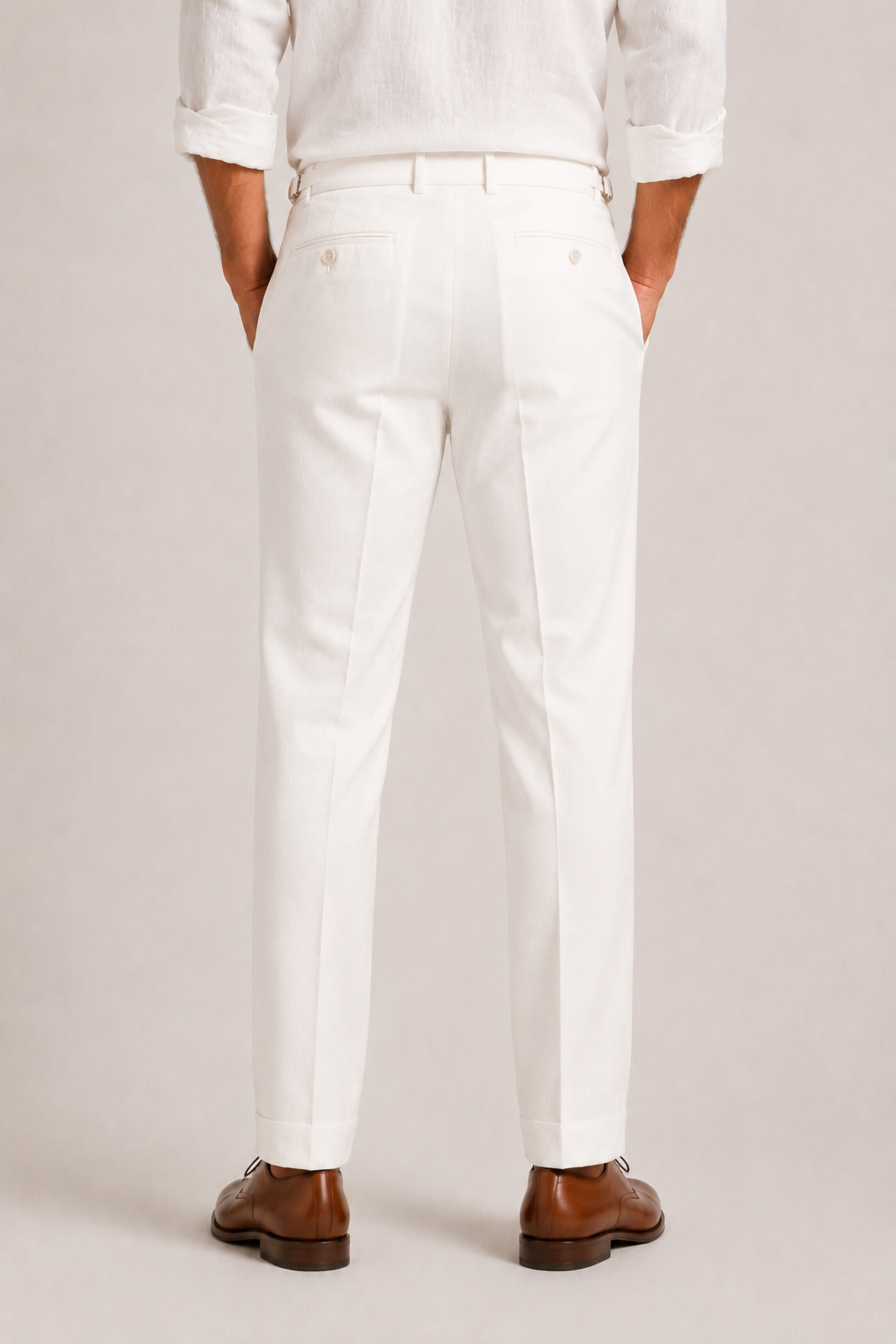 Men's Double Pleat Linen Pants