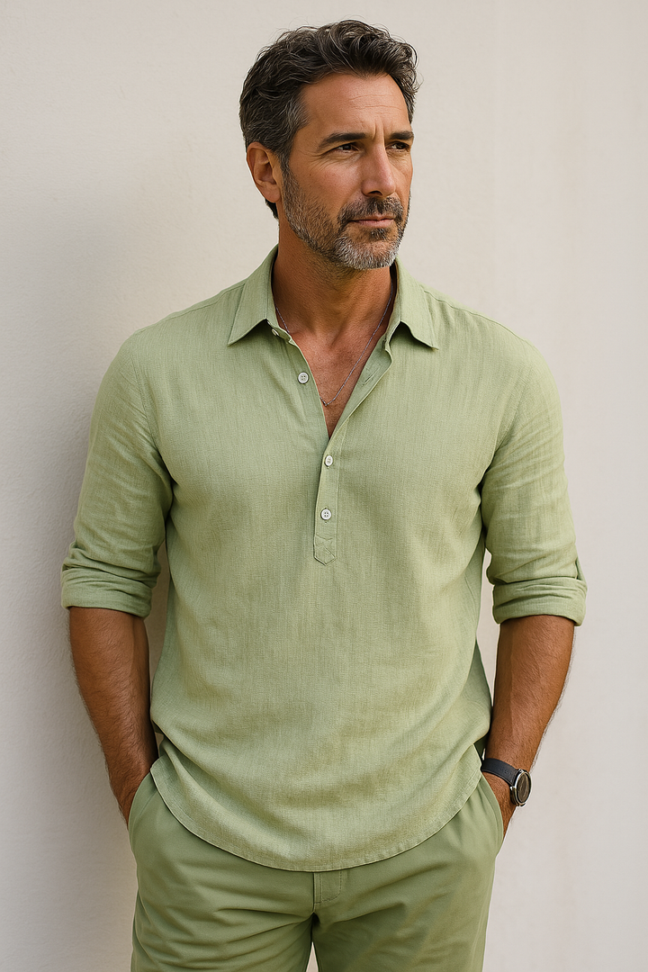 Riviera Premium Linen Shirt, view 8 - Elena Harper