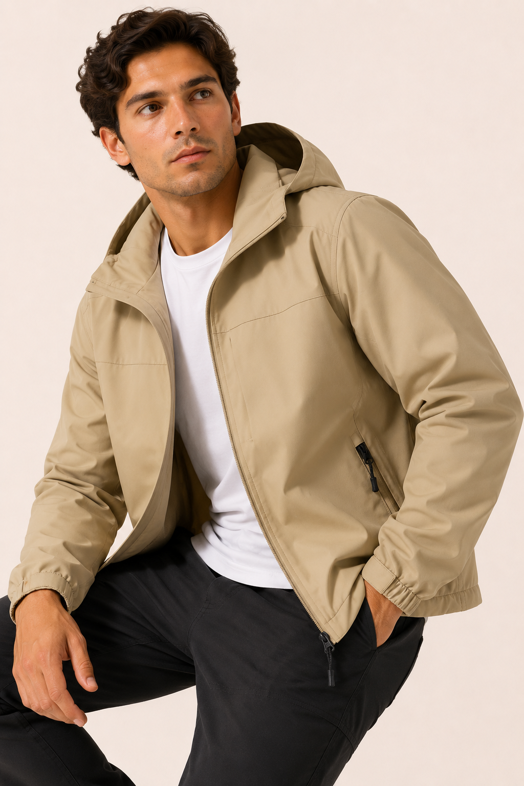 Lightweight Waterproof Outdoor Jacket for Men with Hood - Millan