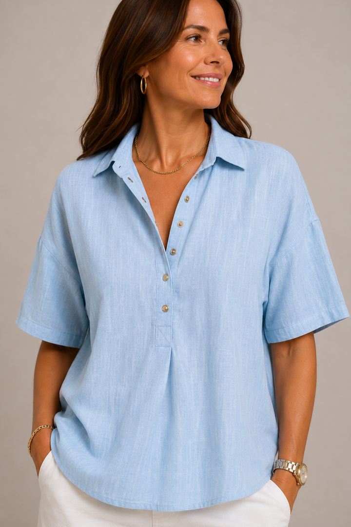 CHIC BLOUSE WITH V-NECK FOR WOMEN
