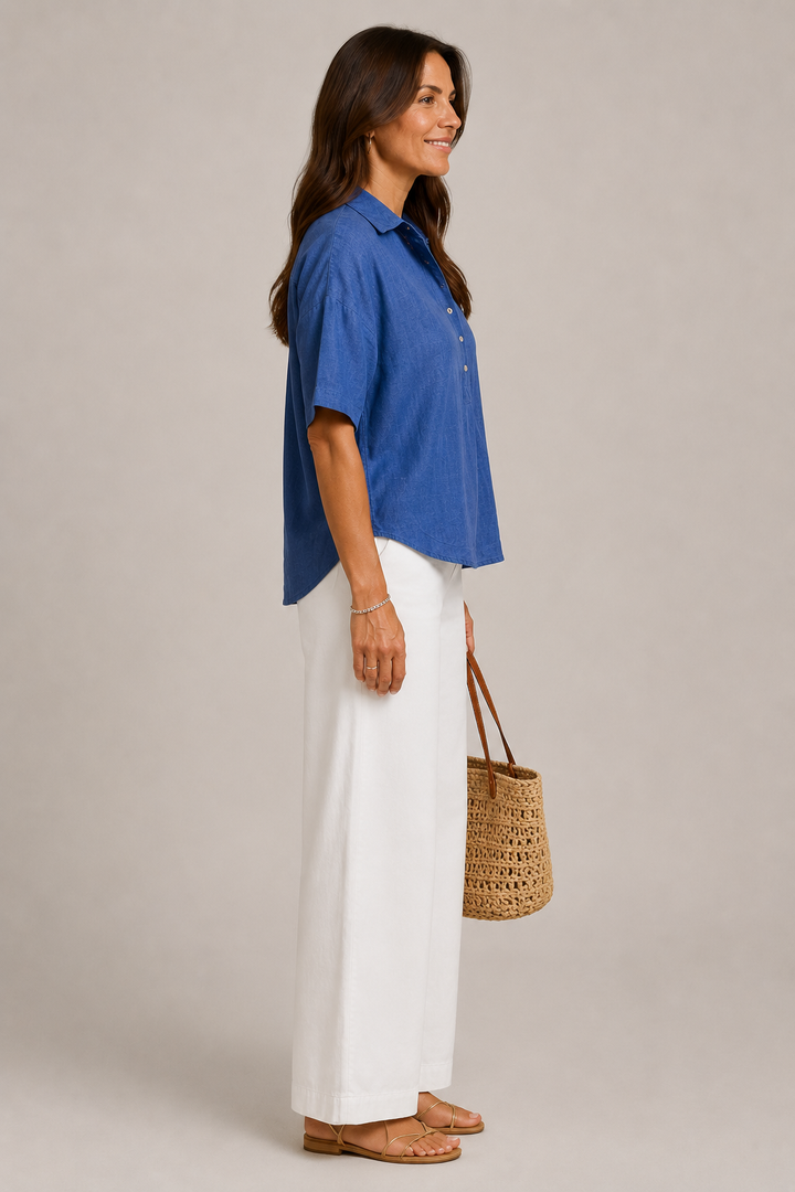 CHIC BLOUSE WITH V-NECK FOR WOMEN
