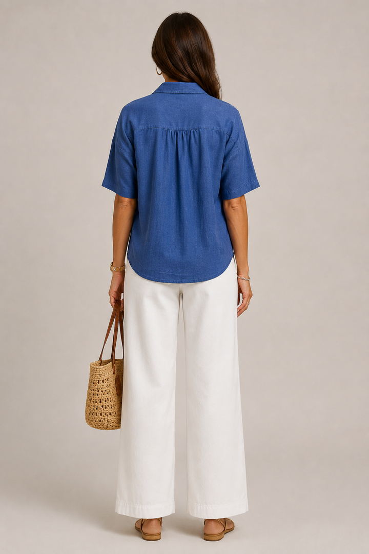 CHIC BLOUSE WITH COLLAR FOR WOMEN