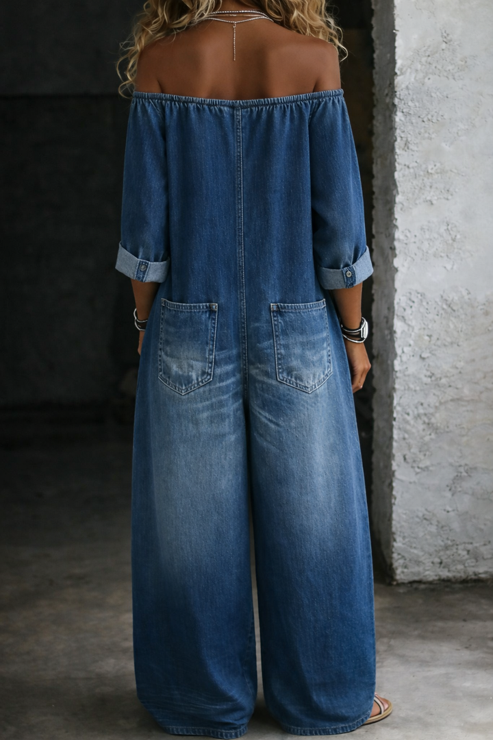 Elena | Jumpsuit with Off-the-Shoulder and Long Sleeves