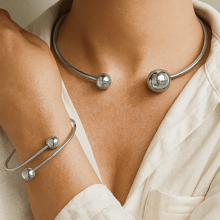 Rui Glow Collar & Cuff Bracelet Set | Gold