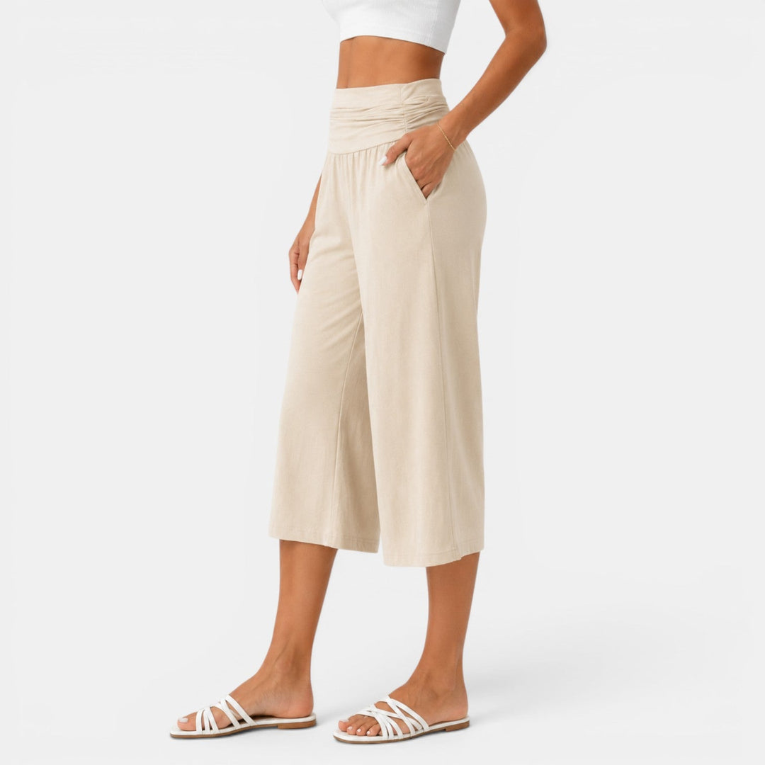 Women's Yoga Style Capri Pants Comfortable and Relaxed, view 2 - Elena Harper