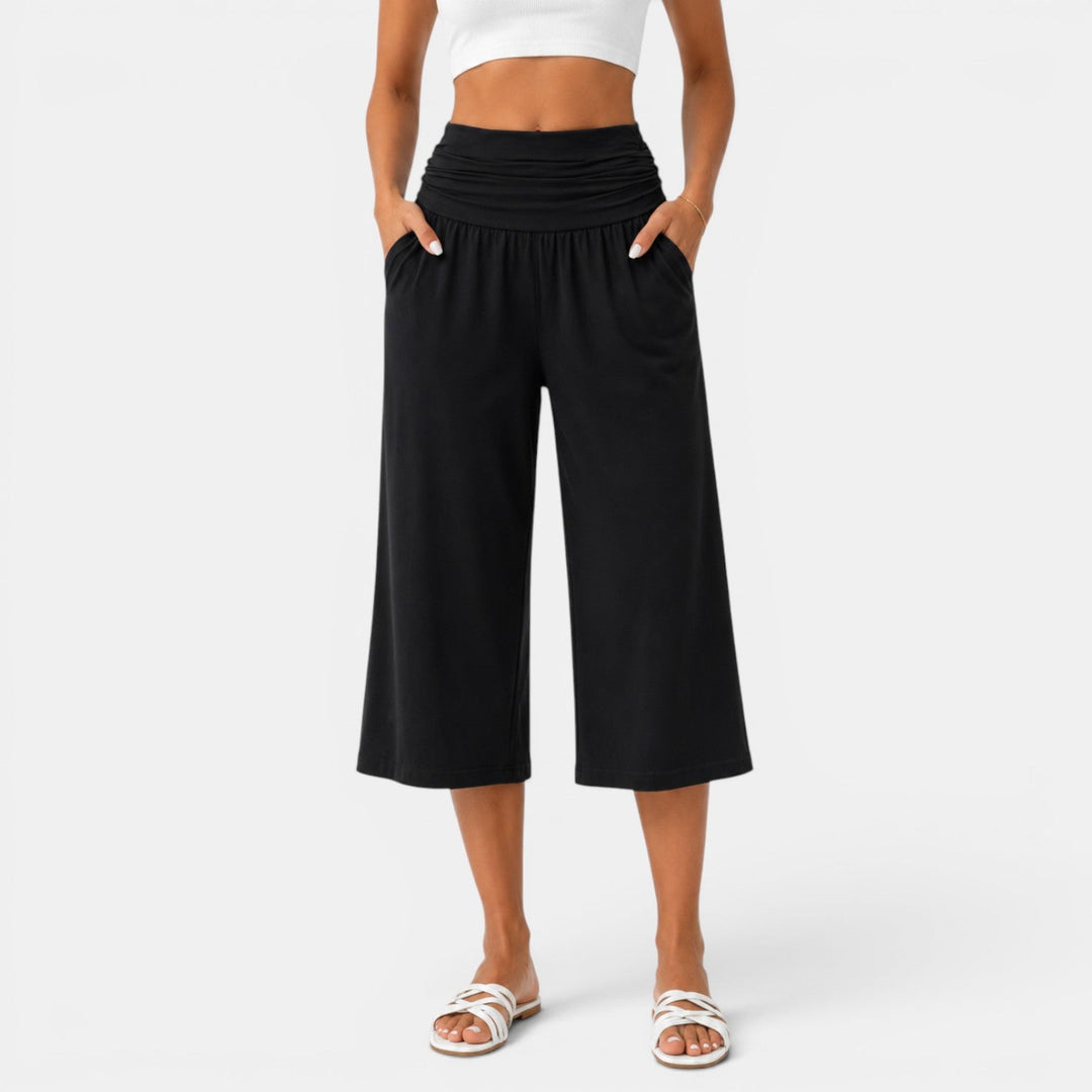 Women's Yoga Style Capri Pants Comfortable and Relaxed, view 4 - Elena Harper