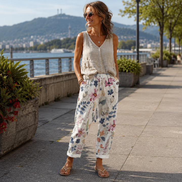 Women's Floral Print Wide-Leg Shorts