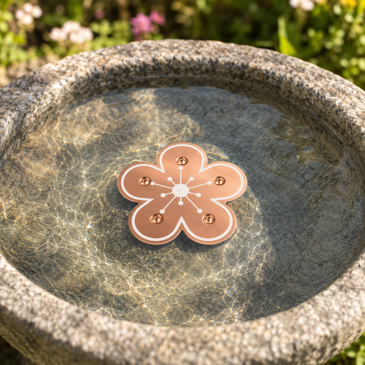 Bloomara Pure Copper Bird Bath Purifier Disc, Algae Control Flower - Elena Harper