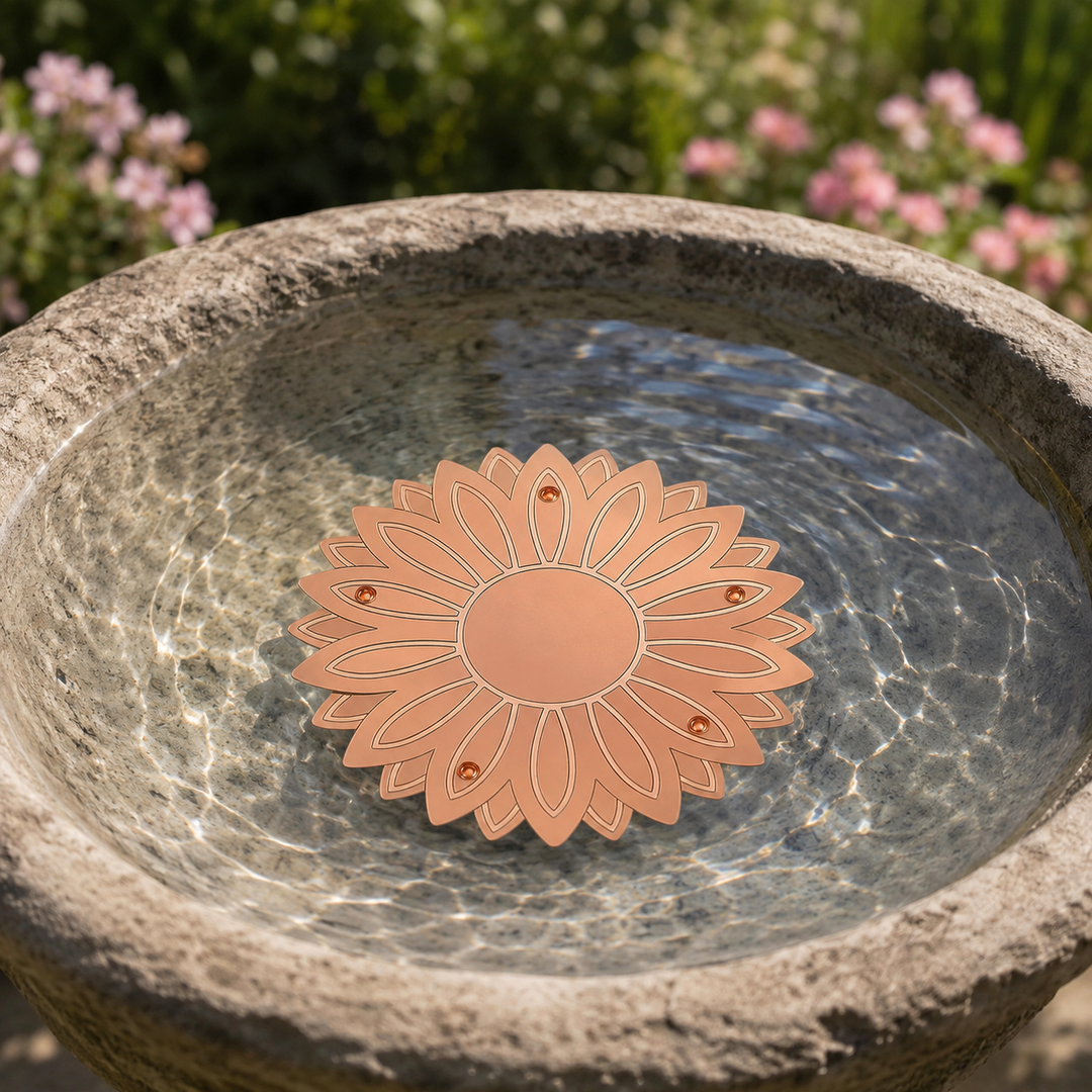 Bloomara Pure Copper Bird Bath Purifier Disc, Algae Control Flower - Elena Harper