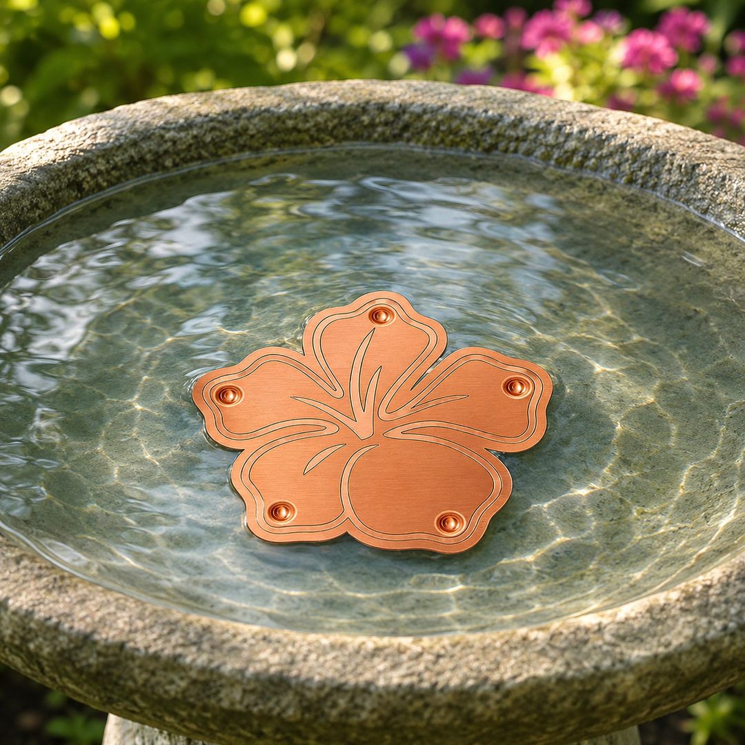 Bloomara Pure Copper Bird Bath Purifier Disc, Algae Control Flower - Elena Harper