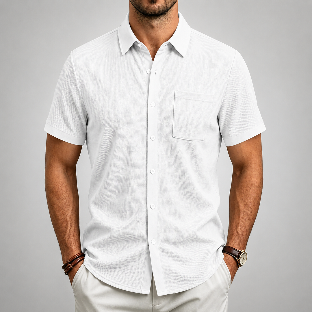 LAURENT MONACO | TEXTURED BUTTON-UP SHIRT FOR MEN