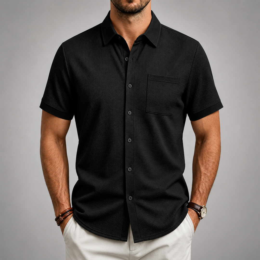 LAURENT MONACO | TEXTURED BUTTON-UP SHIRT FOR MEN