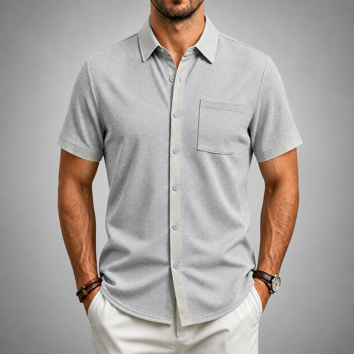 LAURENT MONACO | TEXTURED BUTTON-UP SHIRT FOR MEN