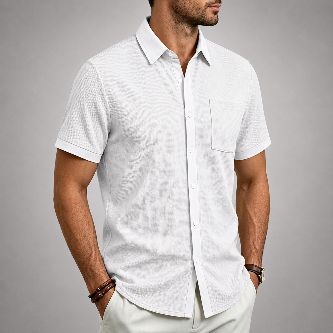 LAURENT MONACO | TEXTURED BUTTON-UP SHIRT FOR MEN