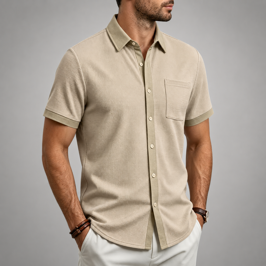 LAURENT MONACO | TEXTURED BUTTON-UP SHIRT FOR MEN