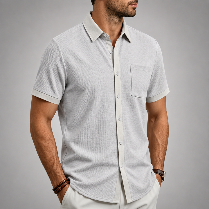 LAURENT MONACO | TEXTURED BUTTON-UP SHIRT FOR MEN