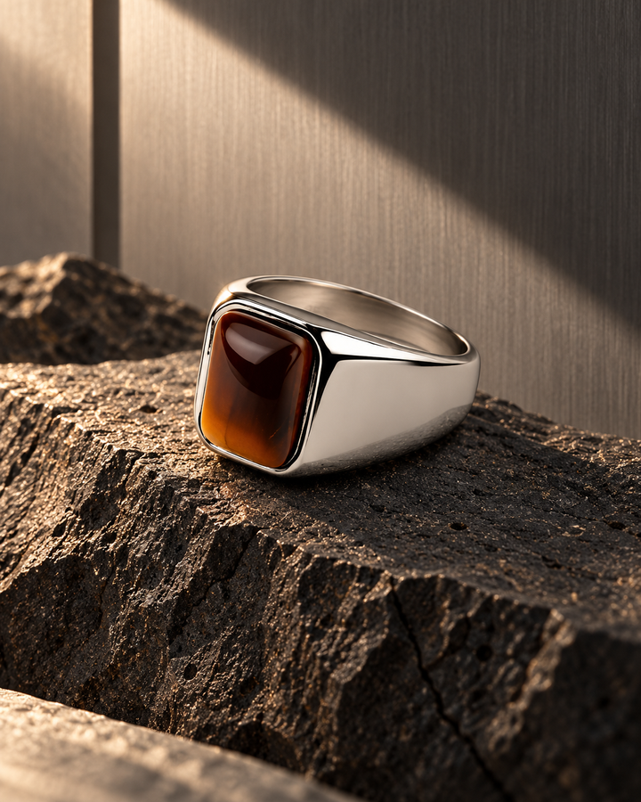 Tiger's Eye Signet Ring For Men