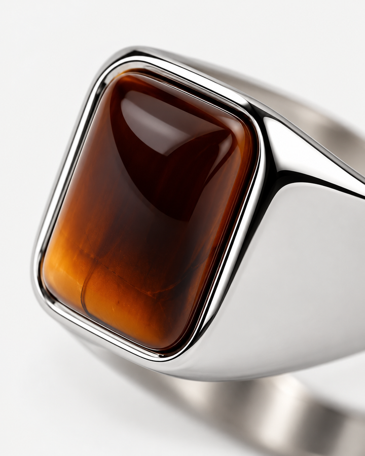 Tiger's Eye Signet Ring For Men