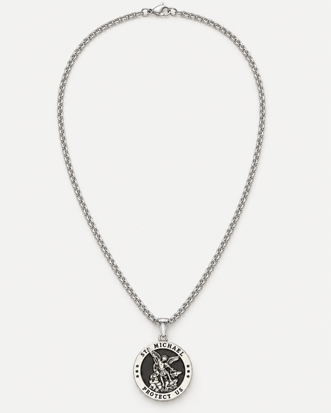 Saint Michael Archangel Medallion Necklace For Men