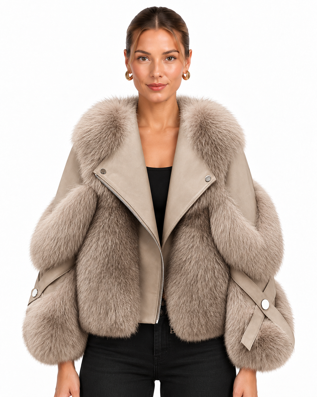 Fitted Oversized Collar Jacket for Women