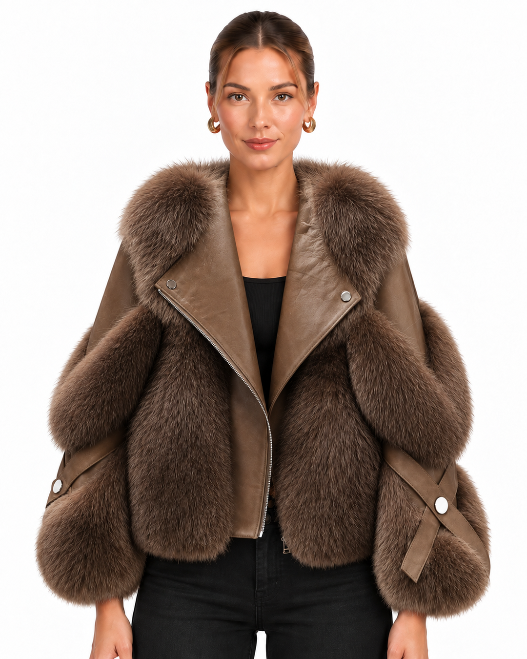 Fitted Oversized Collar Jacket for Women