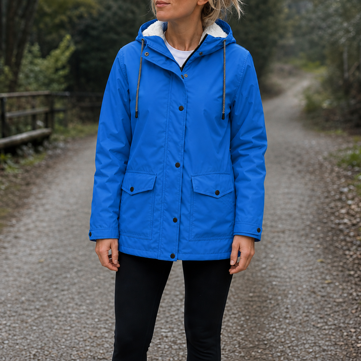 Cozynara Fleece-Lined Hooded Windproof Jacket - Elena Harper