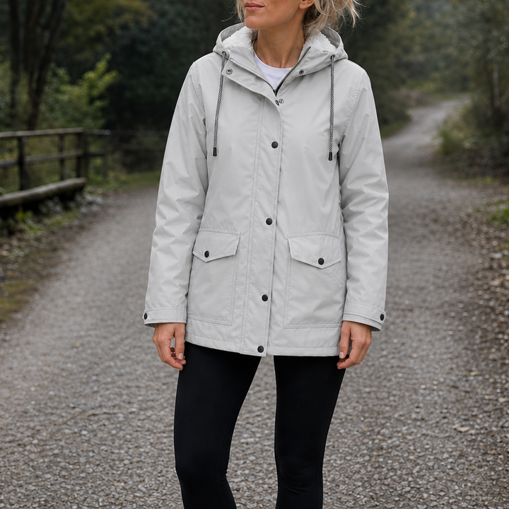 Cozynara Fleece-Lined Hooded Windproof Jacket - Elena Harper