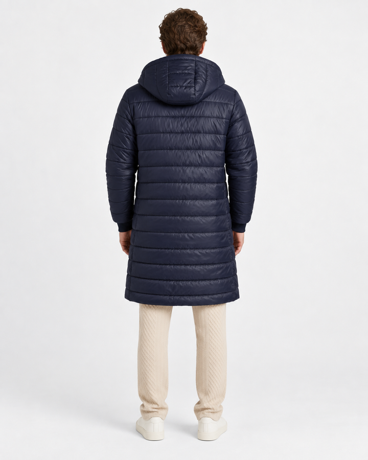 Quilted Hooded Fleece Lined Jacket for Men