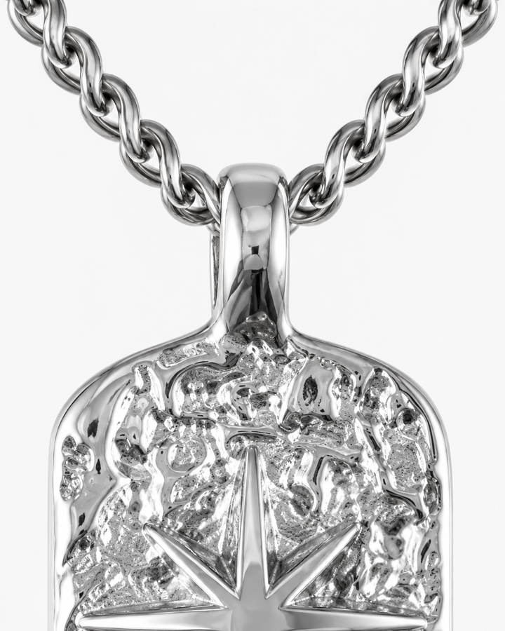 Silver Necklace with Ibiza Pendant for Men