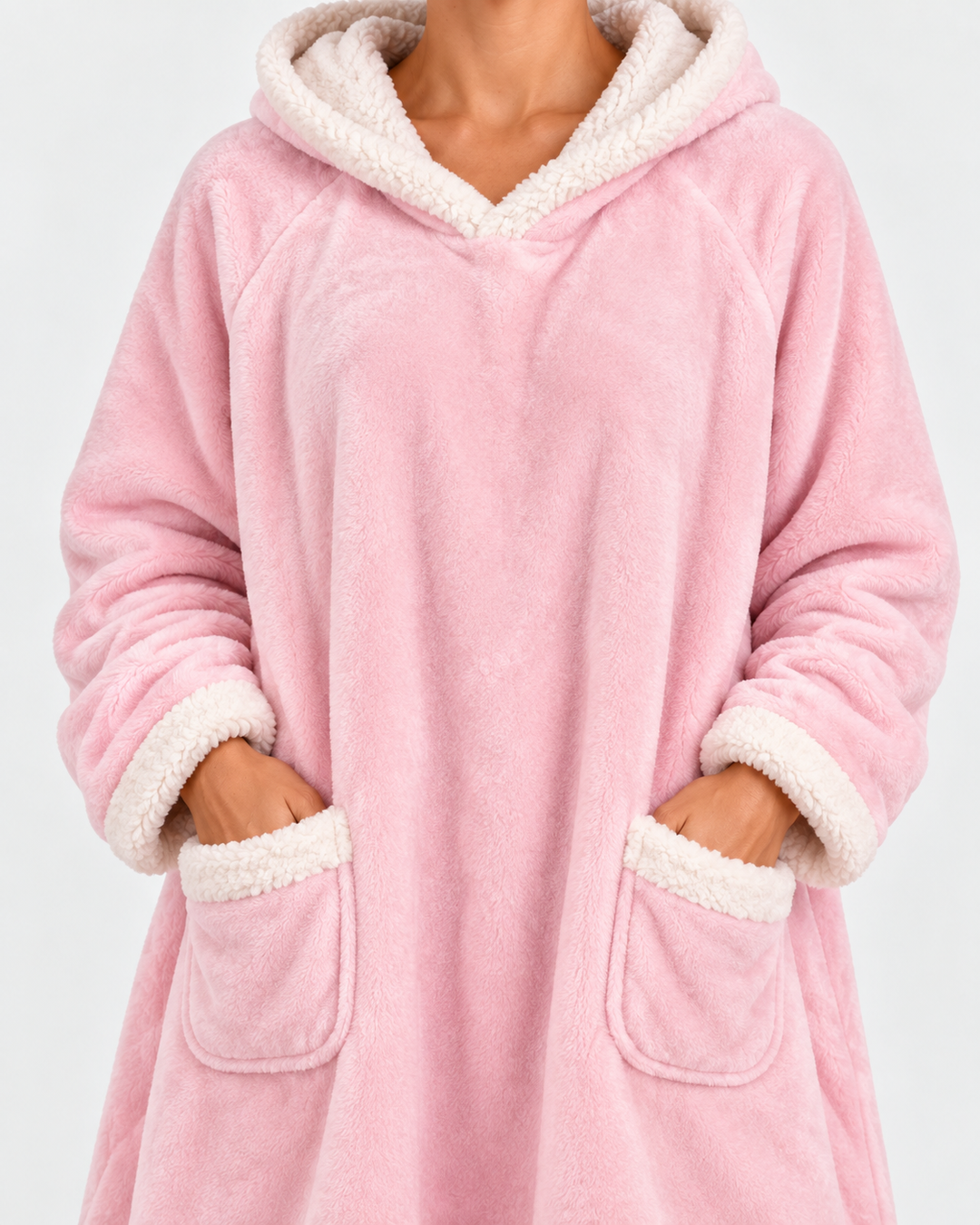 Long Plush Hooded Bathrobe For Women