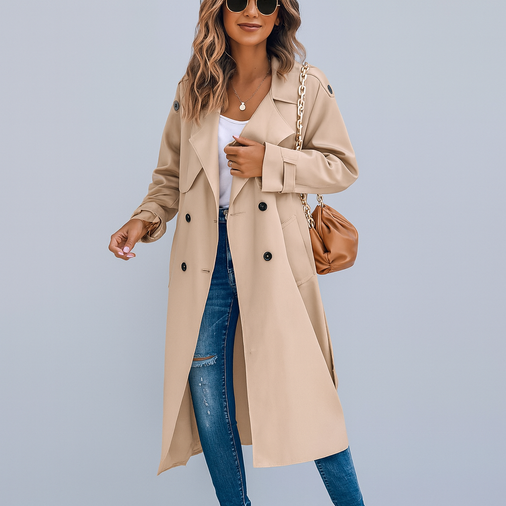 Charlenne Women’s Elegant Trench Coat Classic Style - Elena Harper