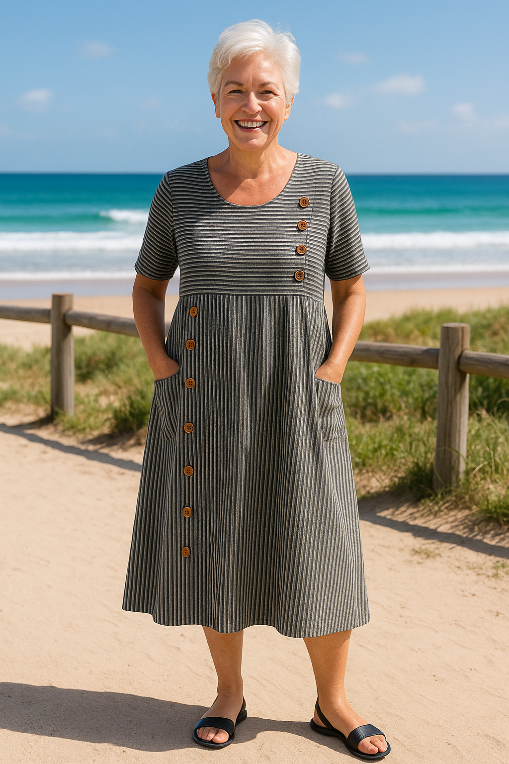 Brienne™  |  Striped Midi Dress Confidence