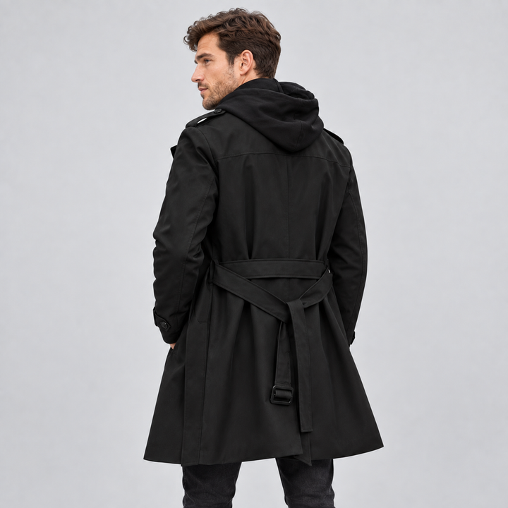 Tailored Men's Trench Coat Montarello, Double-Breasted