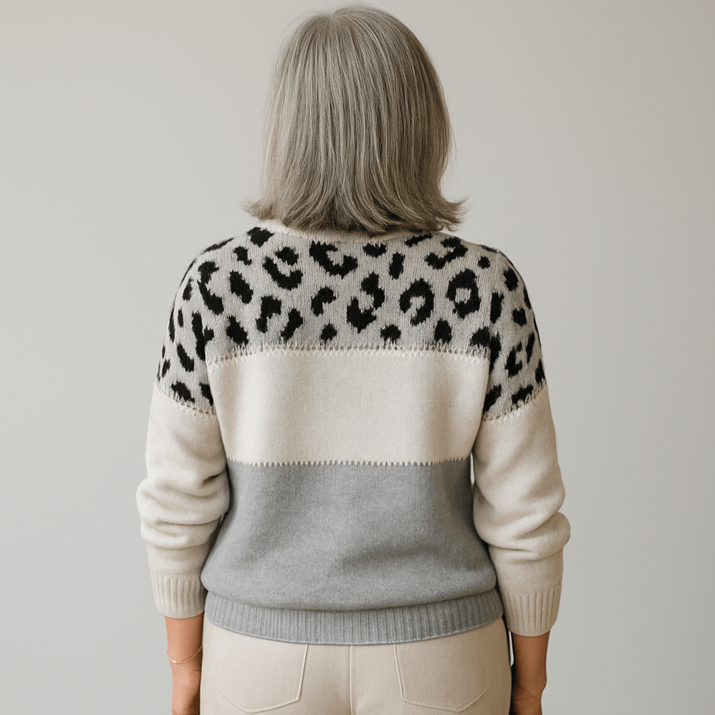 Emma & Rose leopard print knit sweater — women's knitwear