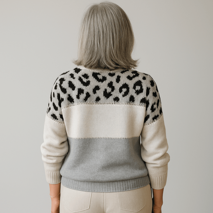 Emma & Rose leopard print knit sweater — women's knitwear