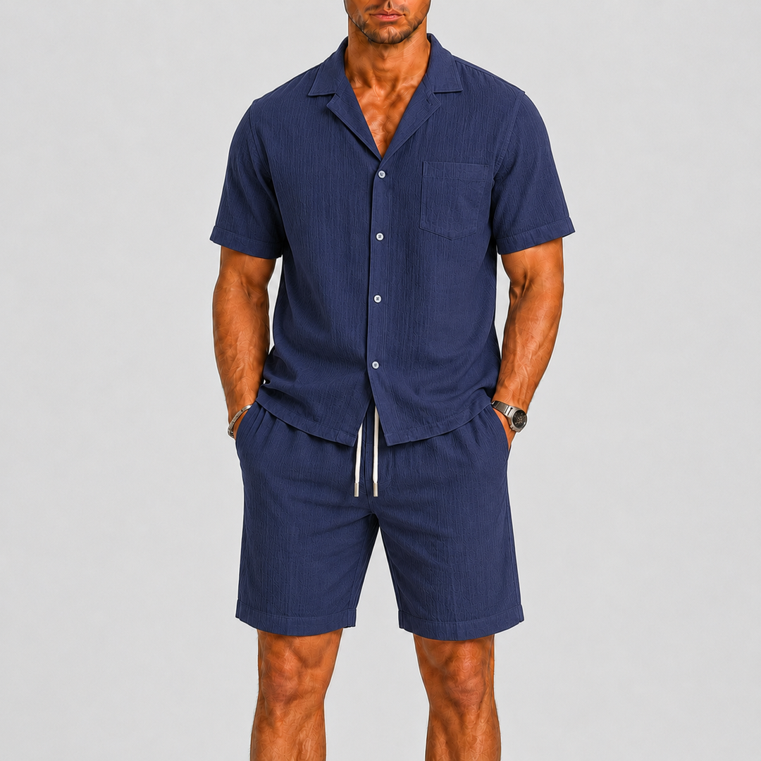 Harrington Oxford Men’S Summer Set with Shorts and Shirt, view 4 - Elena Harper