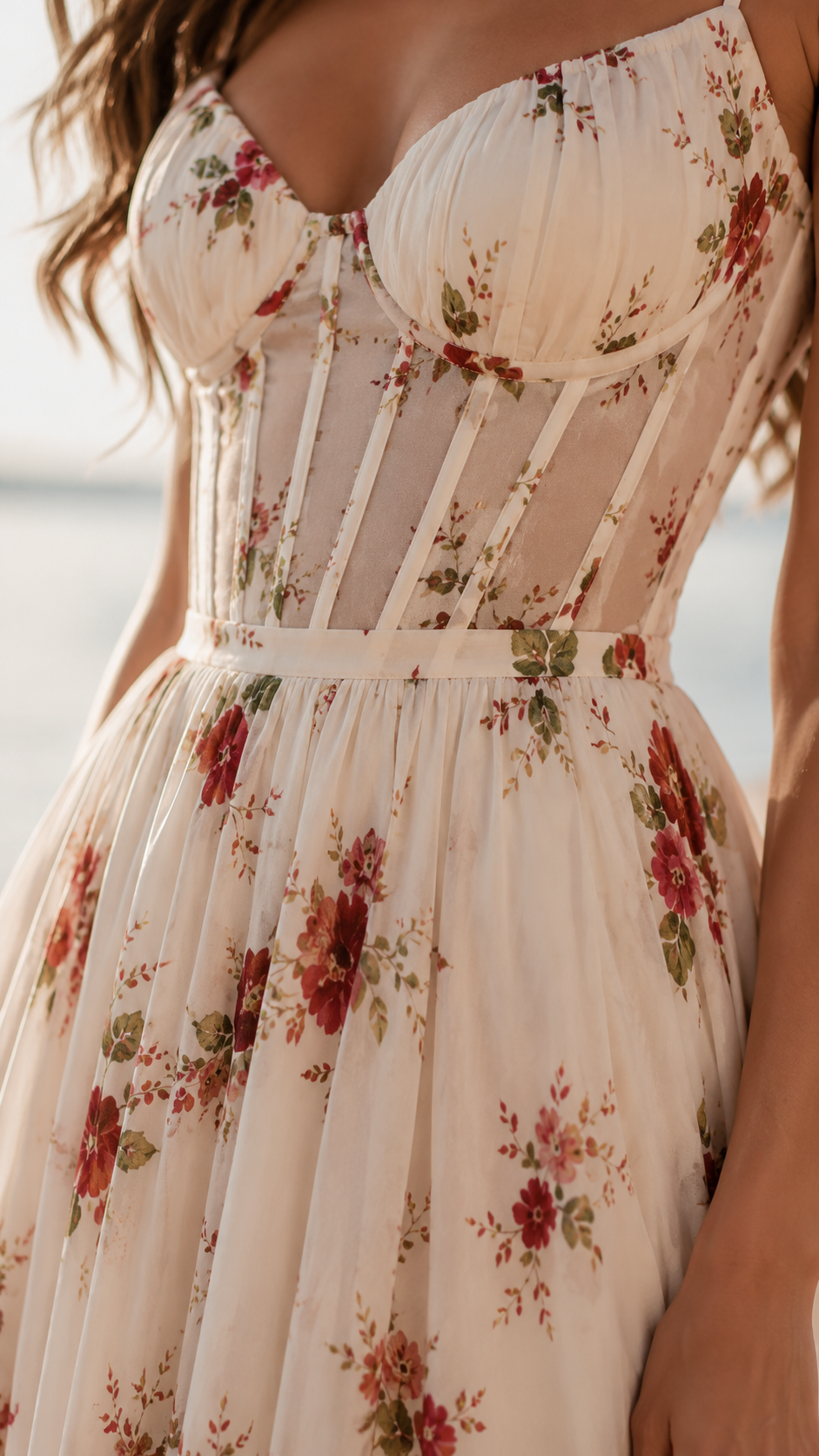 Women's Floral Maxi Dress with Flattering Slit