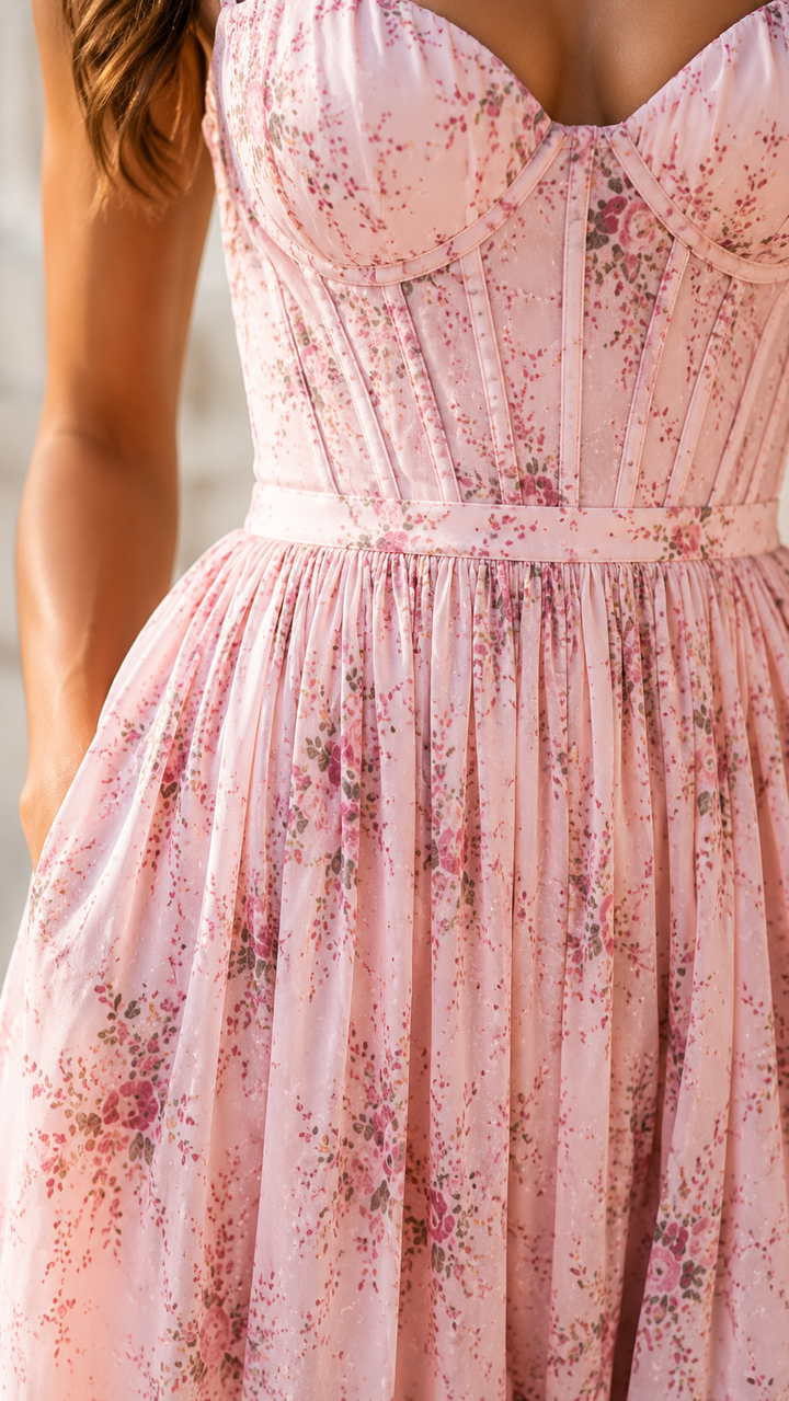 Women's Floral Maxi Dress with Flattering Slit
