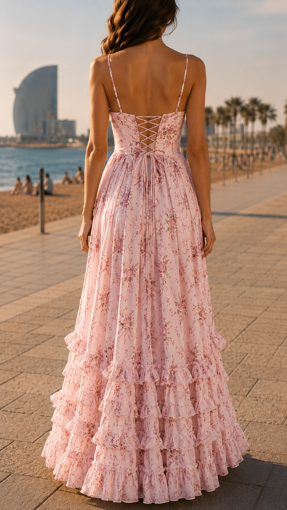 Women's Floral Maxi Dress with Flattering Slit