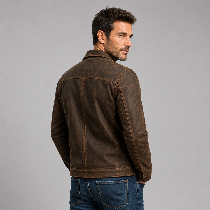 Men's Montarello Jacket, Leather Look and Zipped