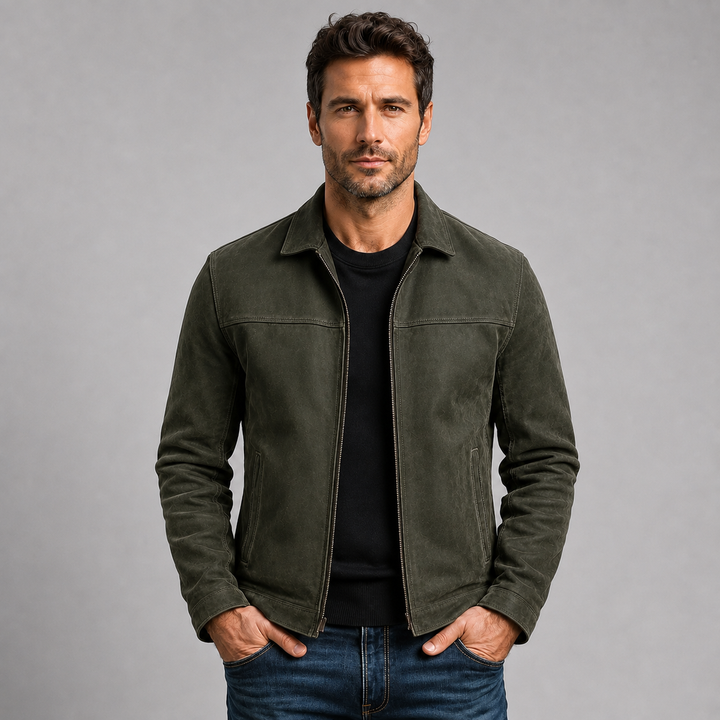 Men's Montarello Jacket, Leather Look and Zipped
