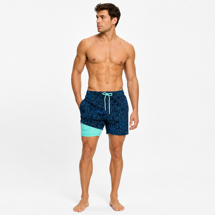 Men's Montarello Summer Quick-Dry Swim Shorts with Compression Liner