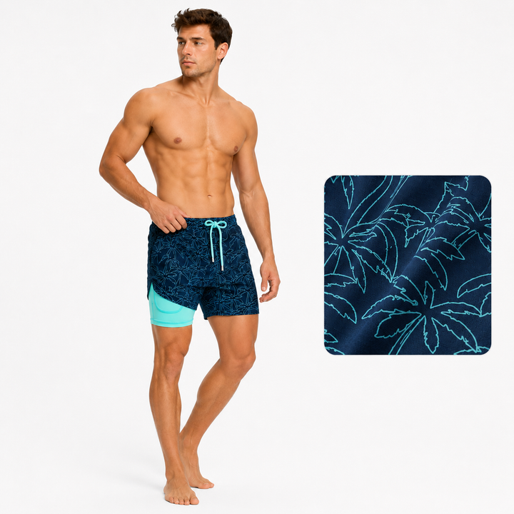Men's Montarello Summer Quick-Dry Swim Shorts with Compression Liner