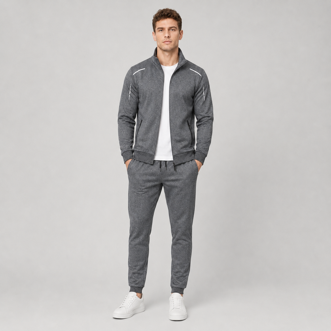 Men's High Collar Zip Tracksuit Set Montarello