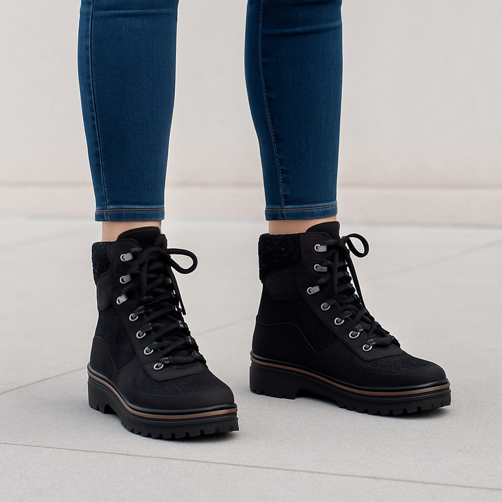 Women's reinforced structure boots with front laces – Ismarie