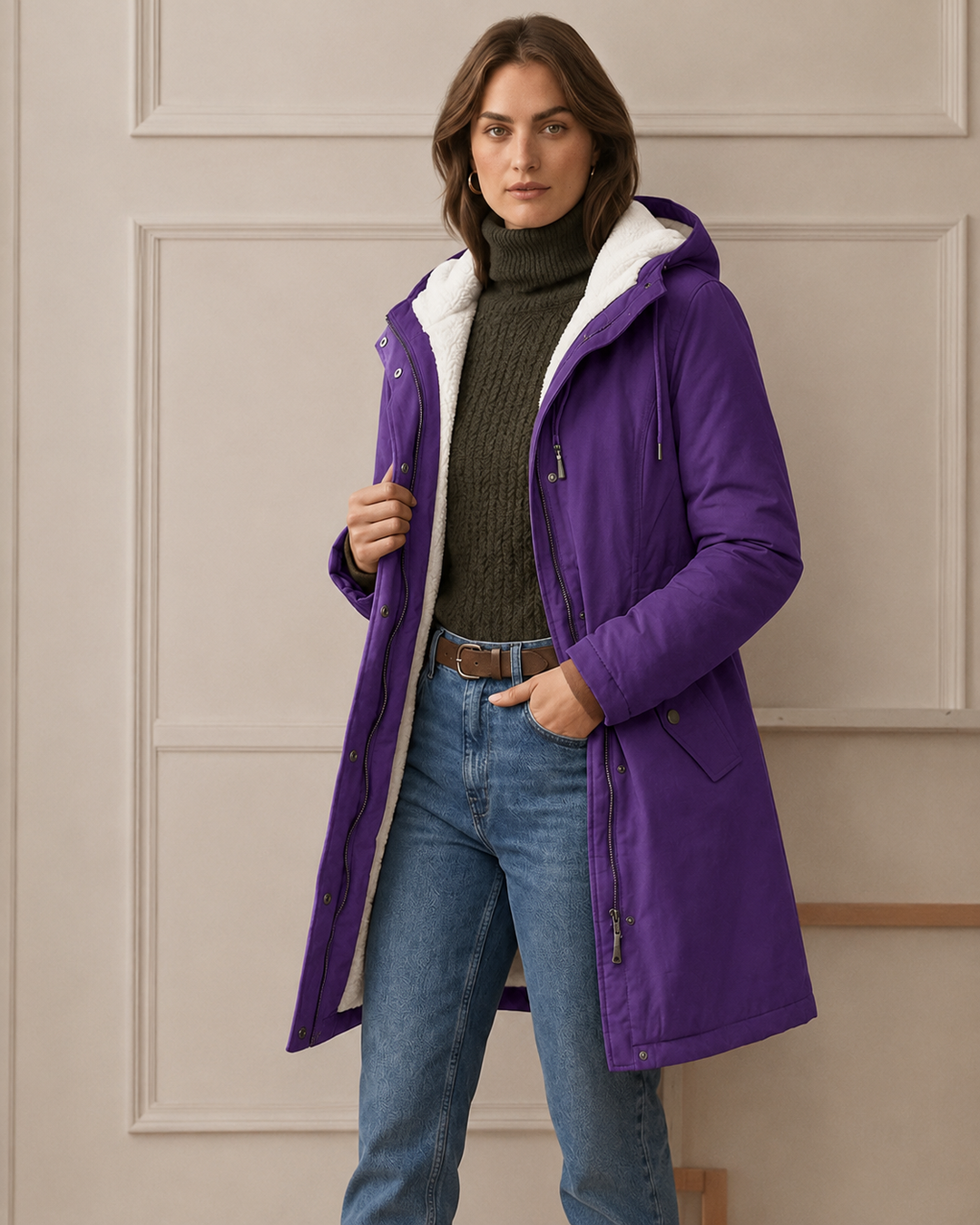 WINTER PARKA WITH FLEECE LINING FOR WOMEN